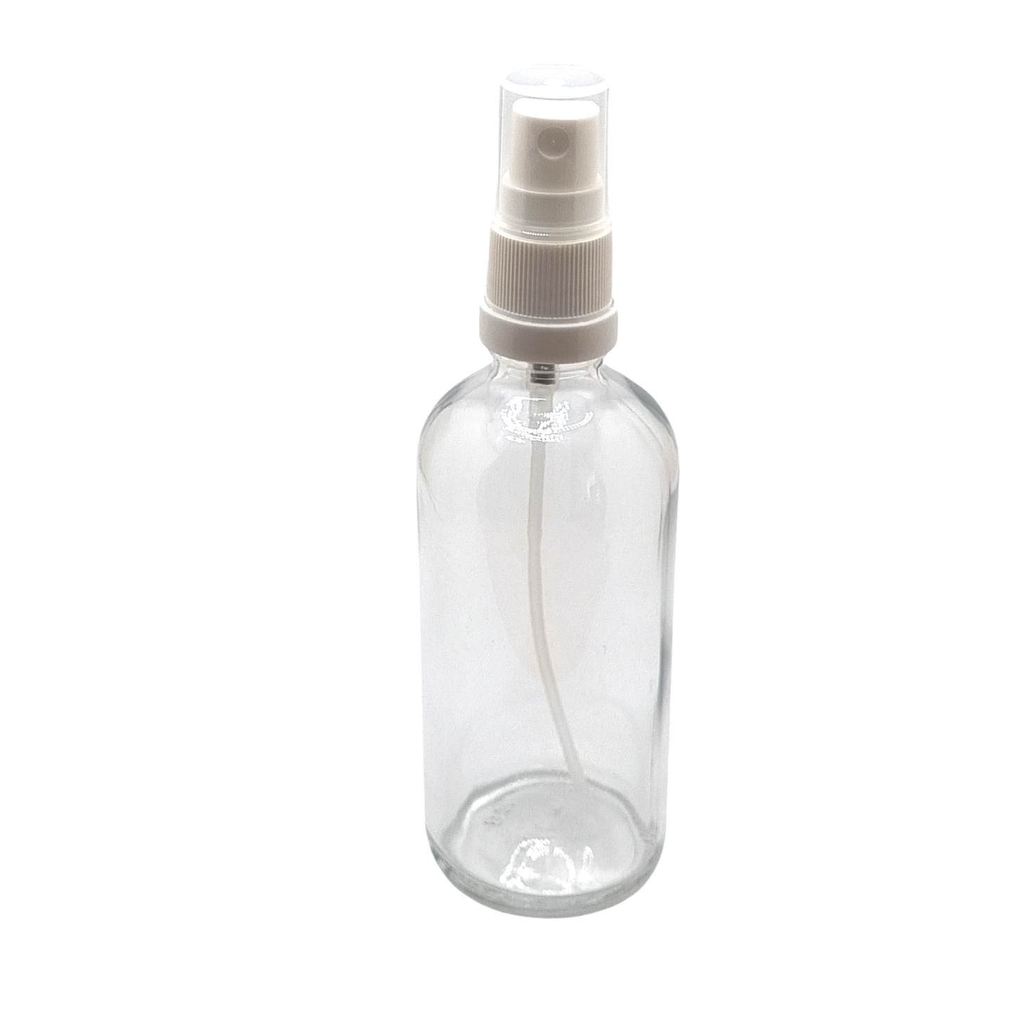 GL18 White Tamper Evident Atomiser and Clear Over Cap, 100ml Dip Tube