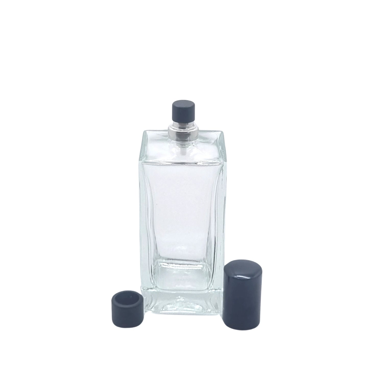 100ml Delacroix Clear Square Glass Bottle