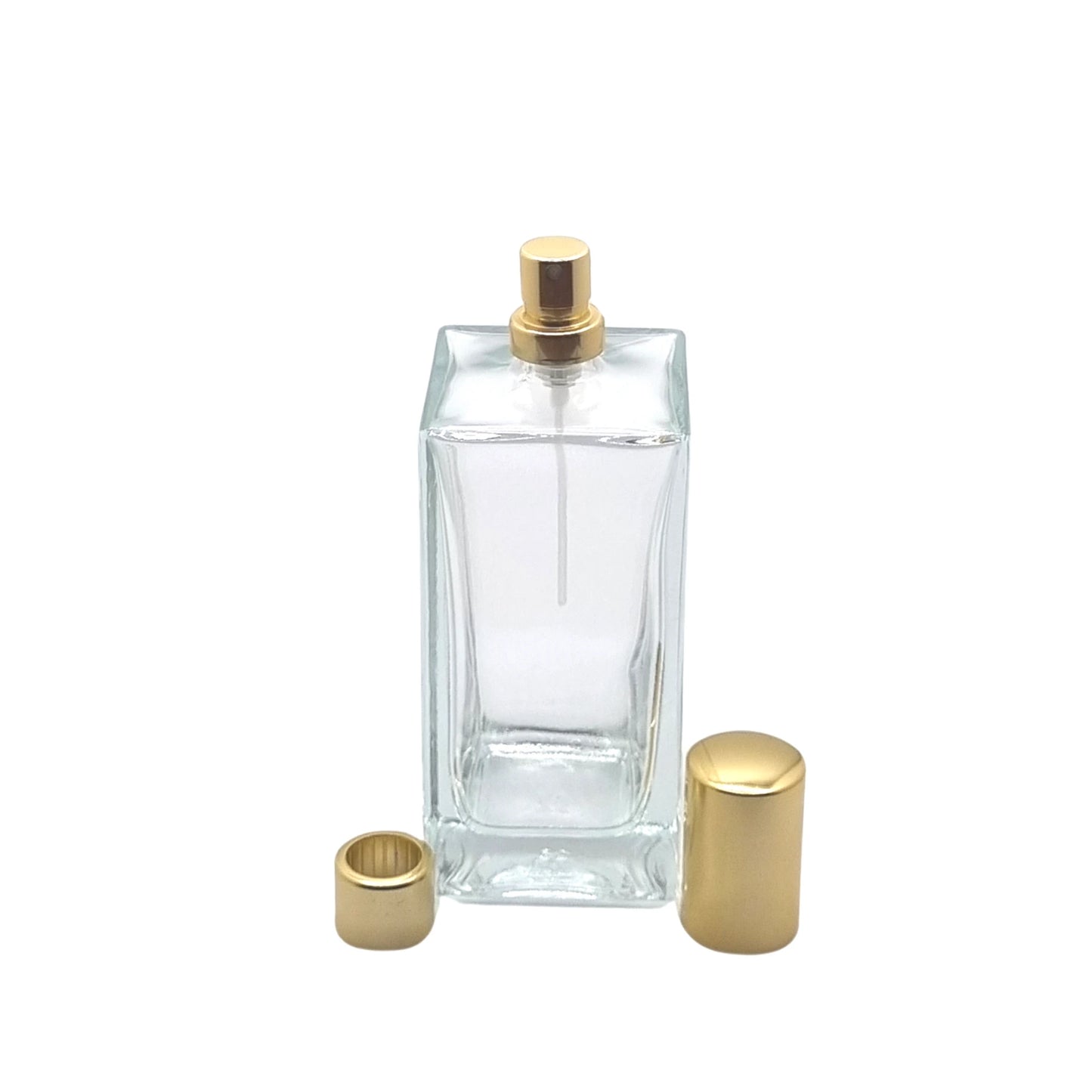 100ml Delacroix Clear Square Glass Bottle