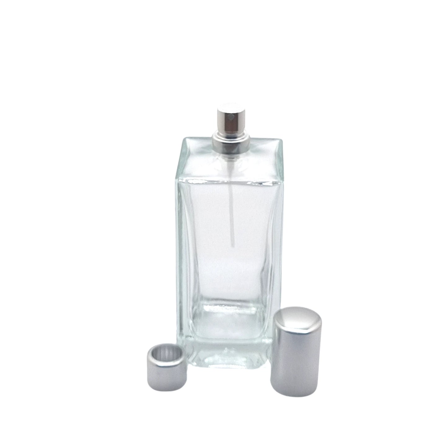 100ml Delacroix Clear Square Glass Bottle