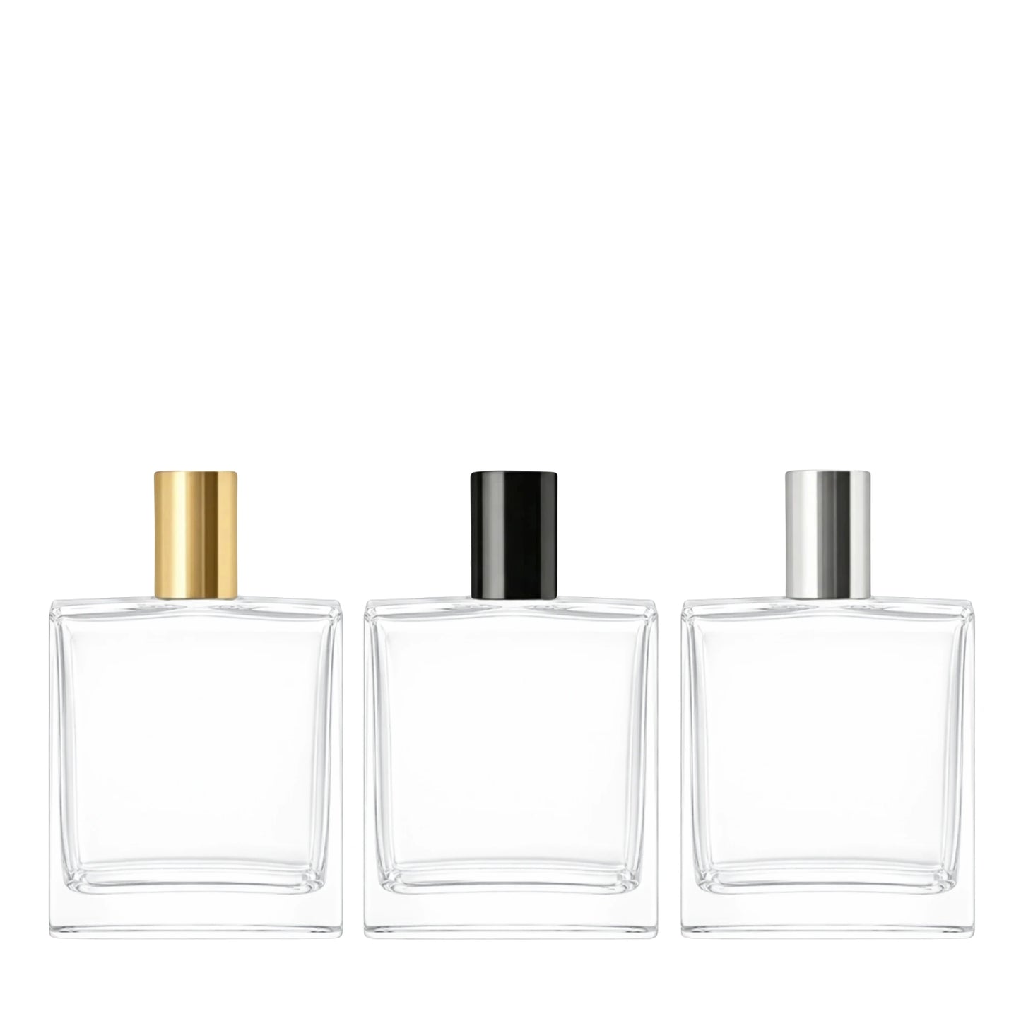 100ml Picasso Clear Square Glass Bottle