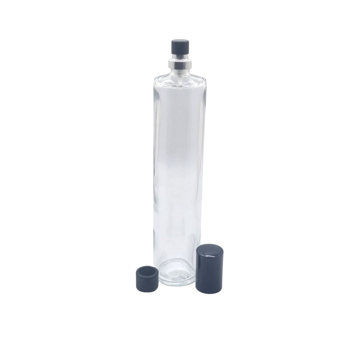 100ml tall cuban glass bottle with caps