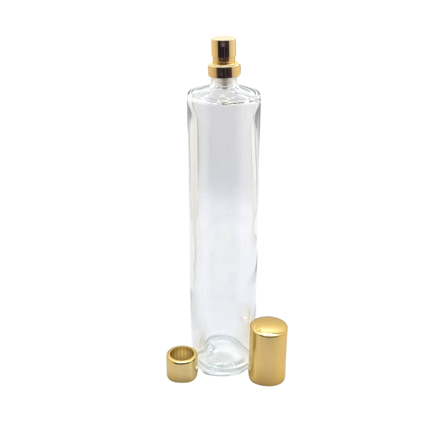 100ml Tall Cuban Clear Round Glass Bottle