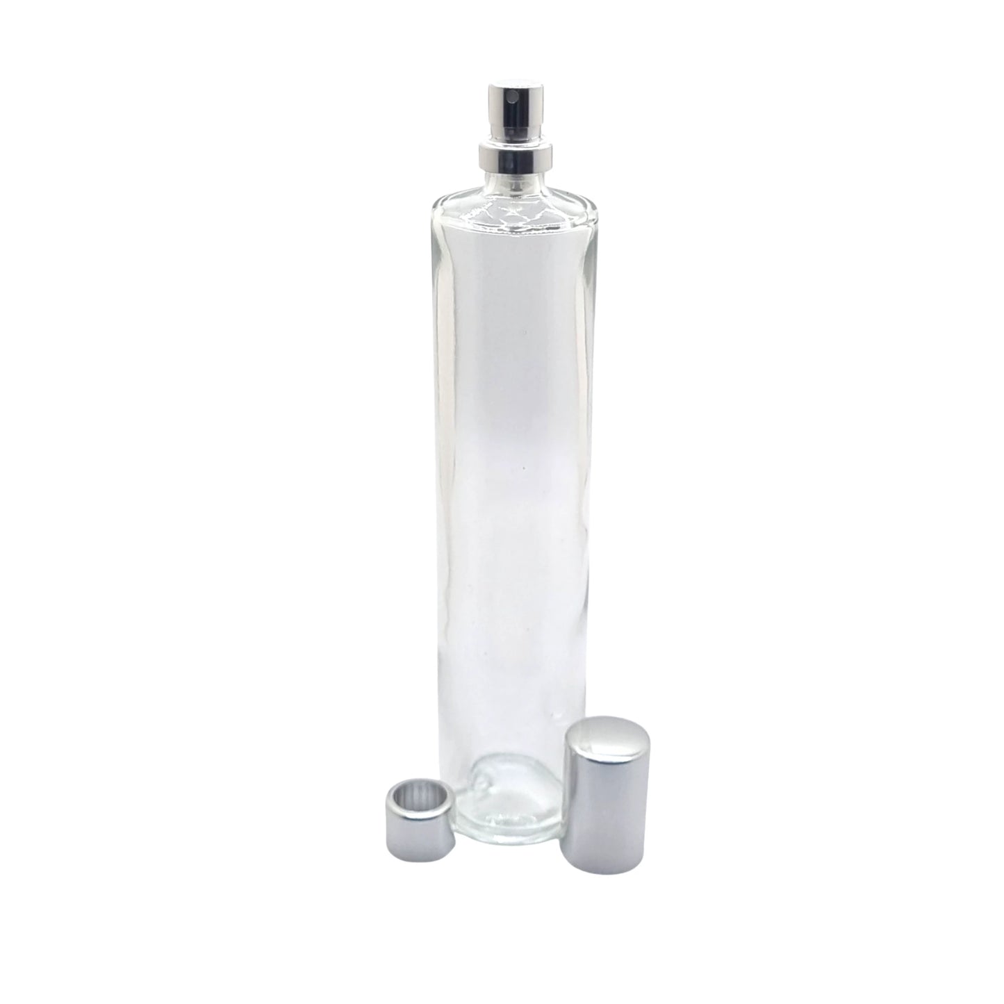 100ml Tall Cuban Clear Round Glass Bottle