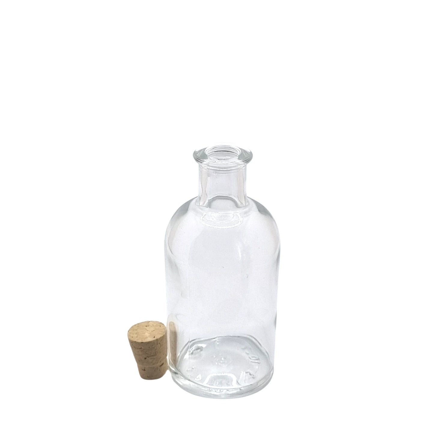 100ml Vecchia Clear Round Glass Bottle
