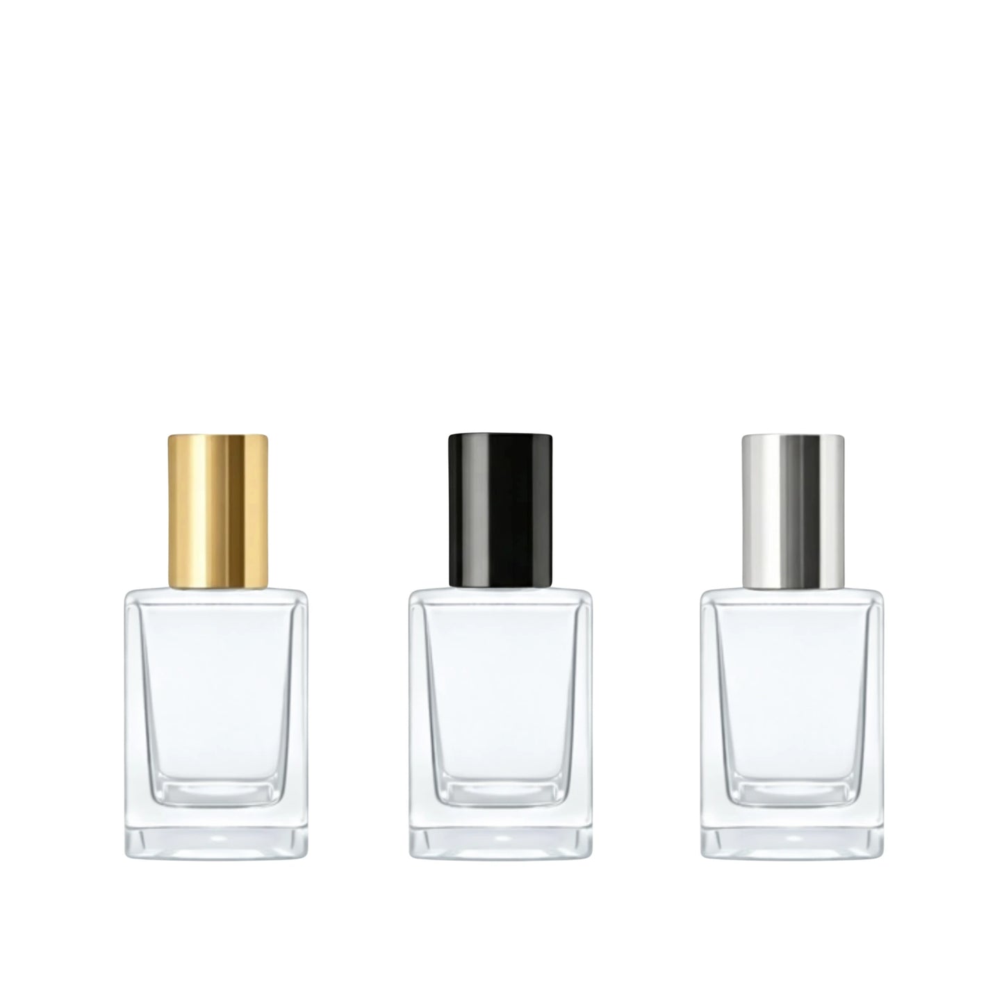 15ml Klee Clear Square Glass Bottle