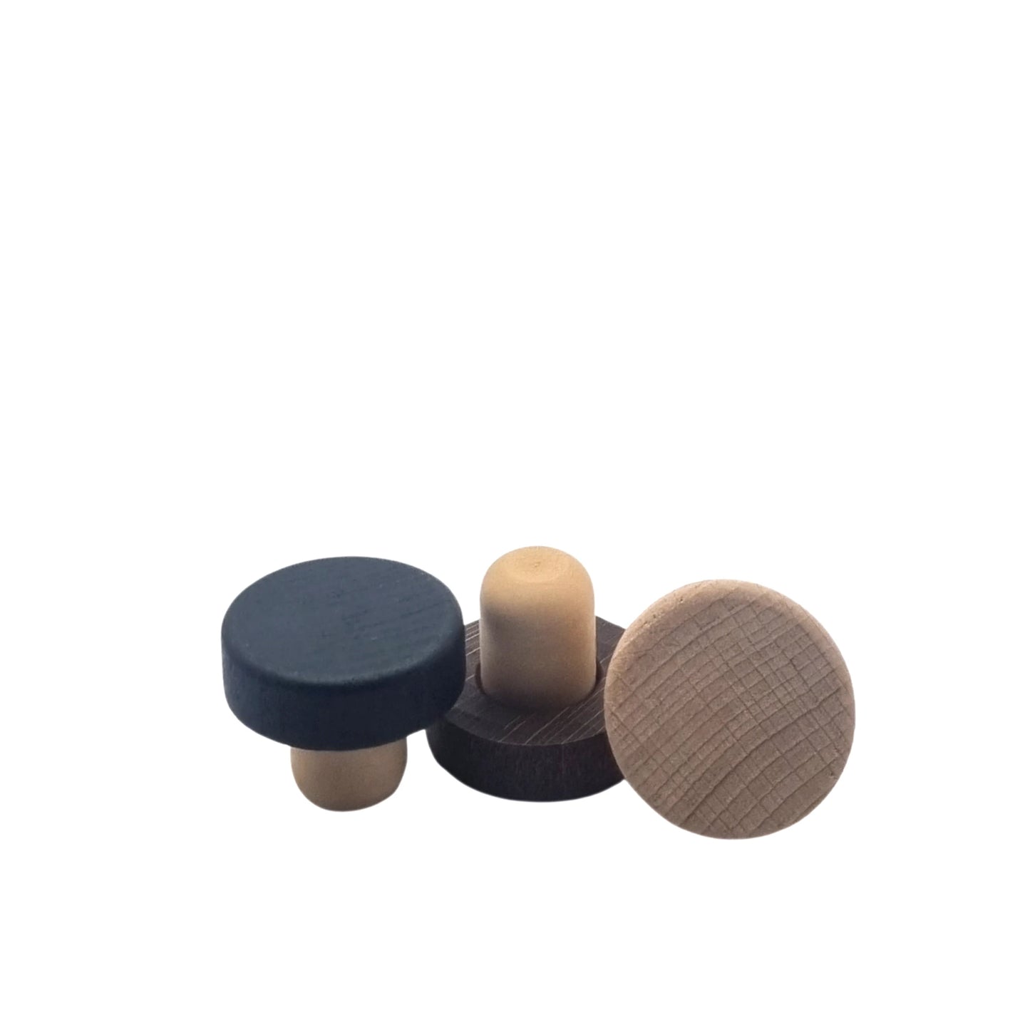 19.5mm Black Wooden Headed Synthetic Stopper