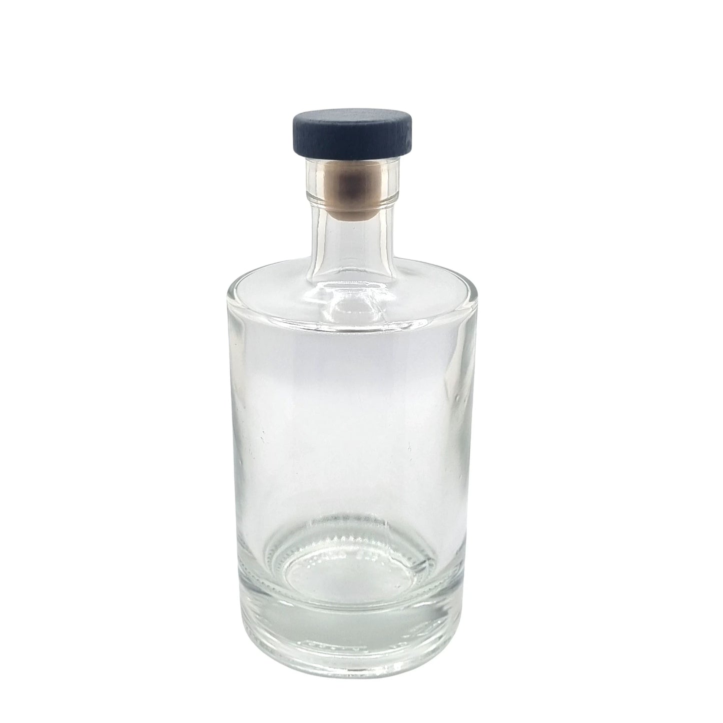 500ml Gallileo Standard Clear Round Glass Bottle with black stopper