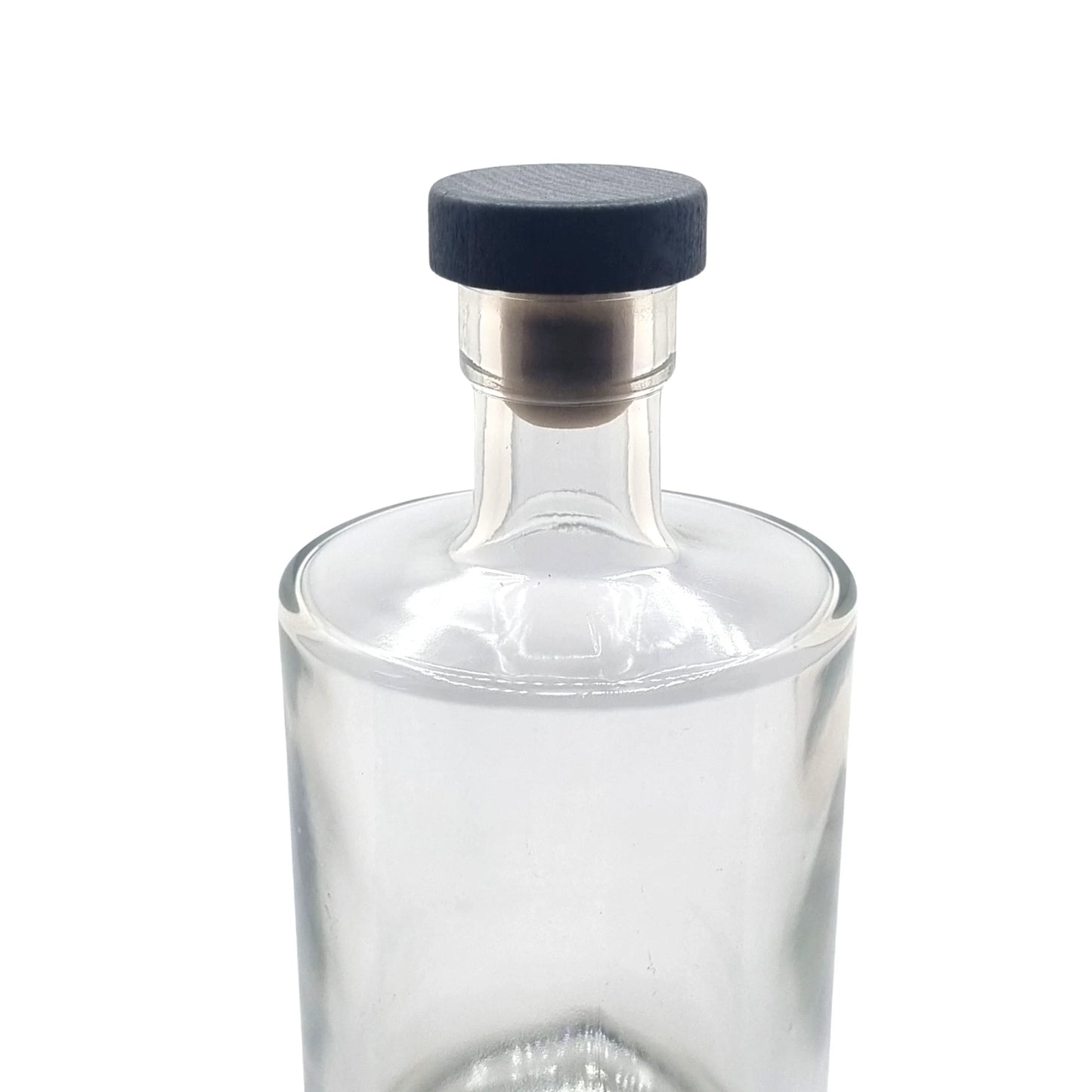 500ml Gallileo Standard Clear Round Glass Bottle with black stopper