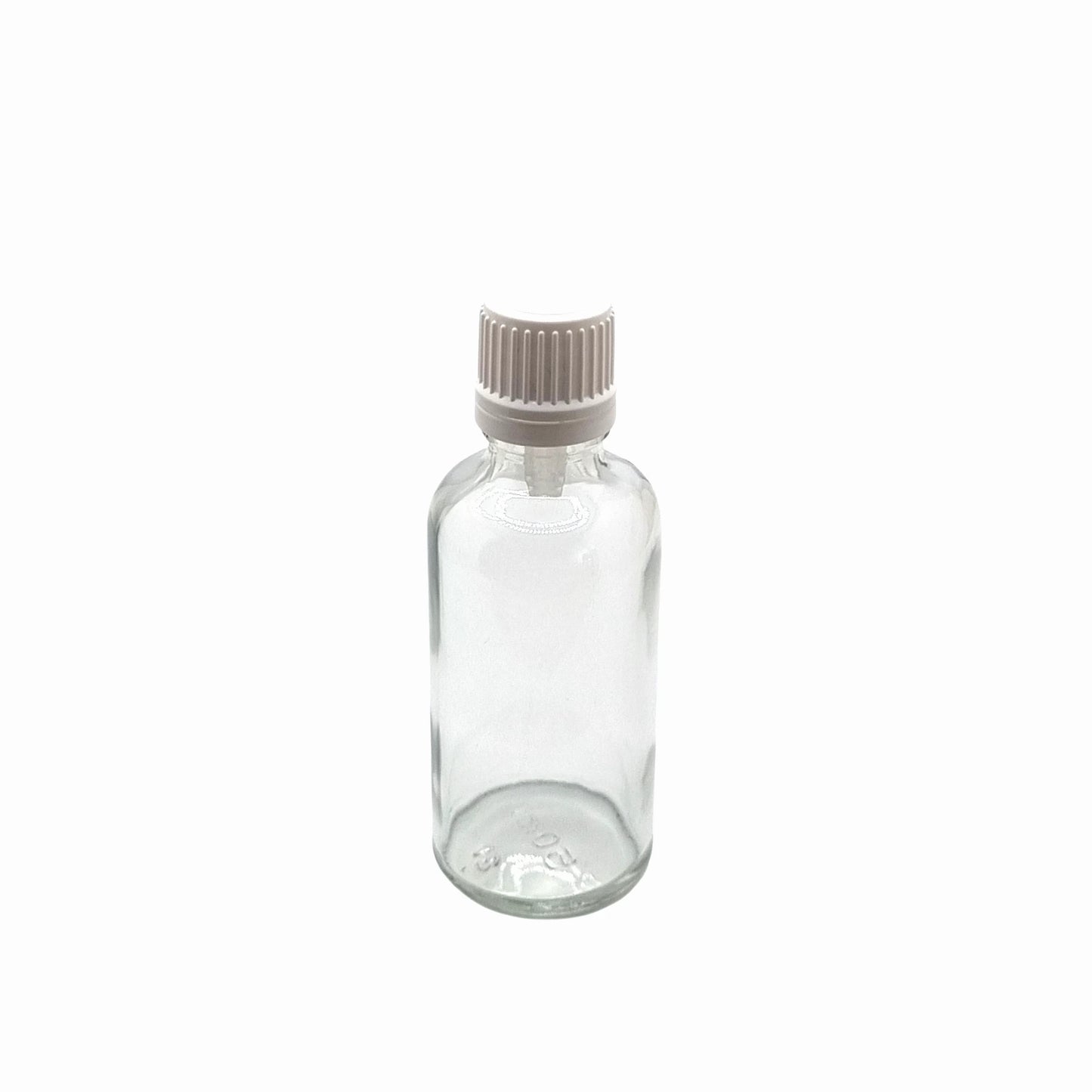 50ml Dropper Clear Round Glass Bottle