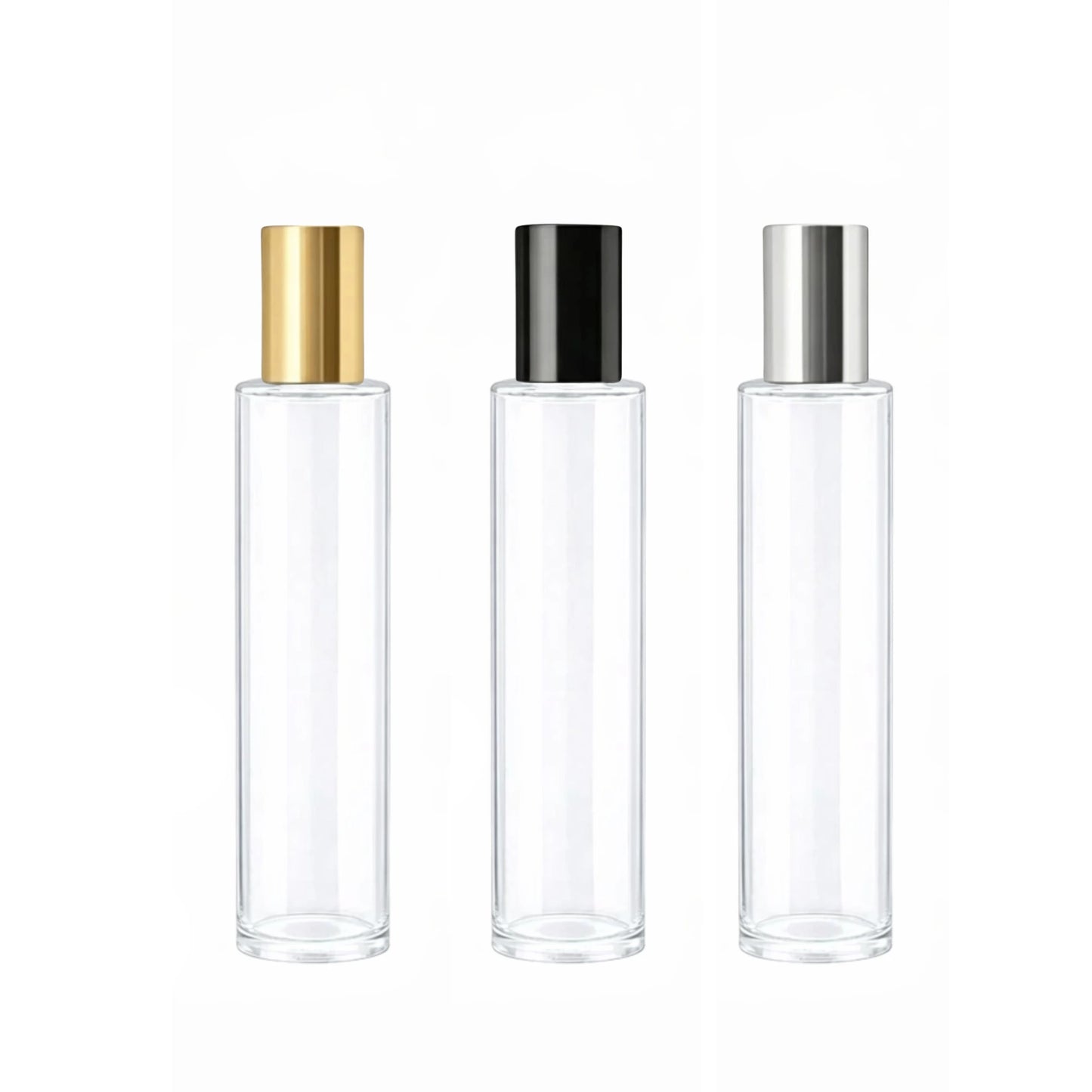 50ml Tall Cuban Clear Round Glass Bottle