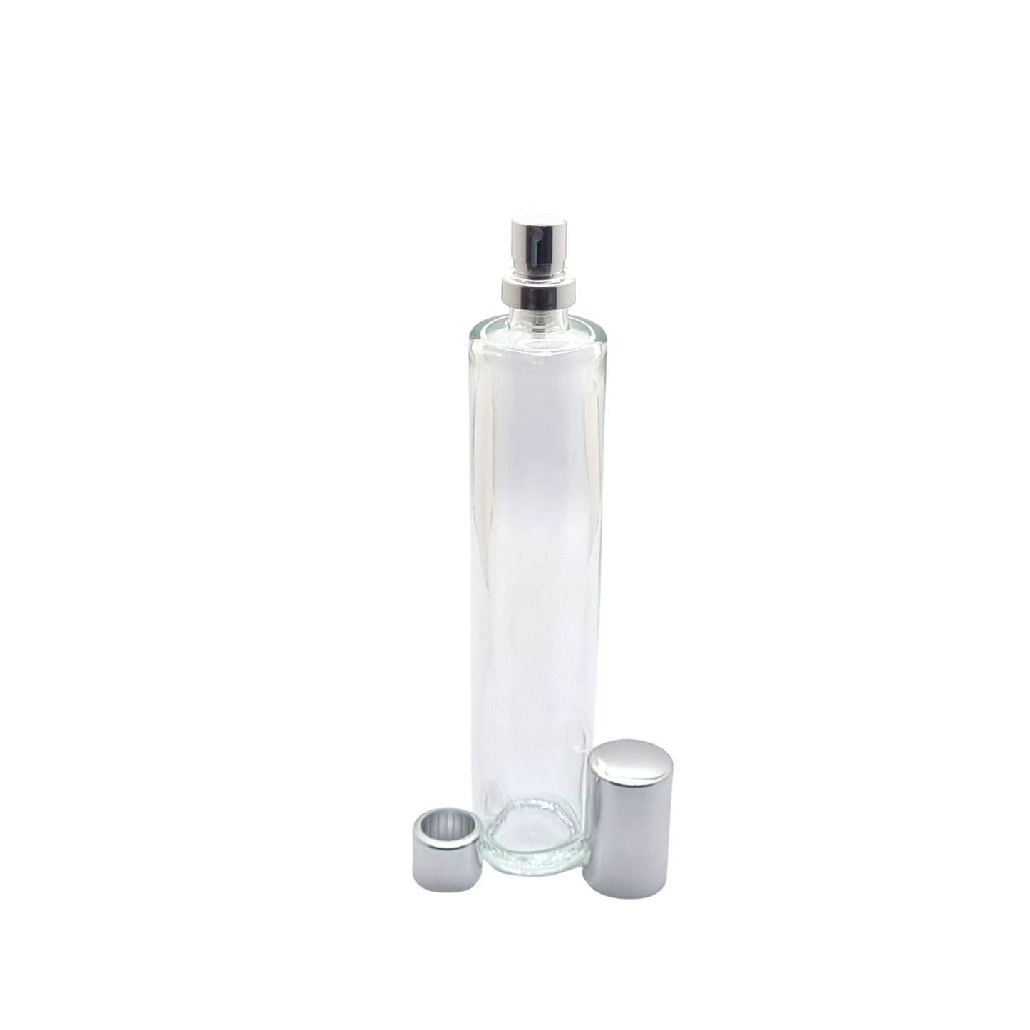 50ml Tall Cuban Clear Round Glass Bottle