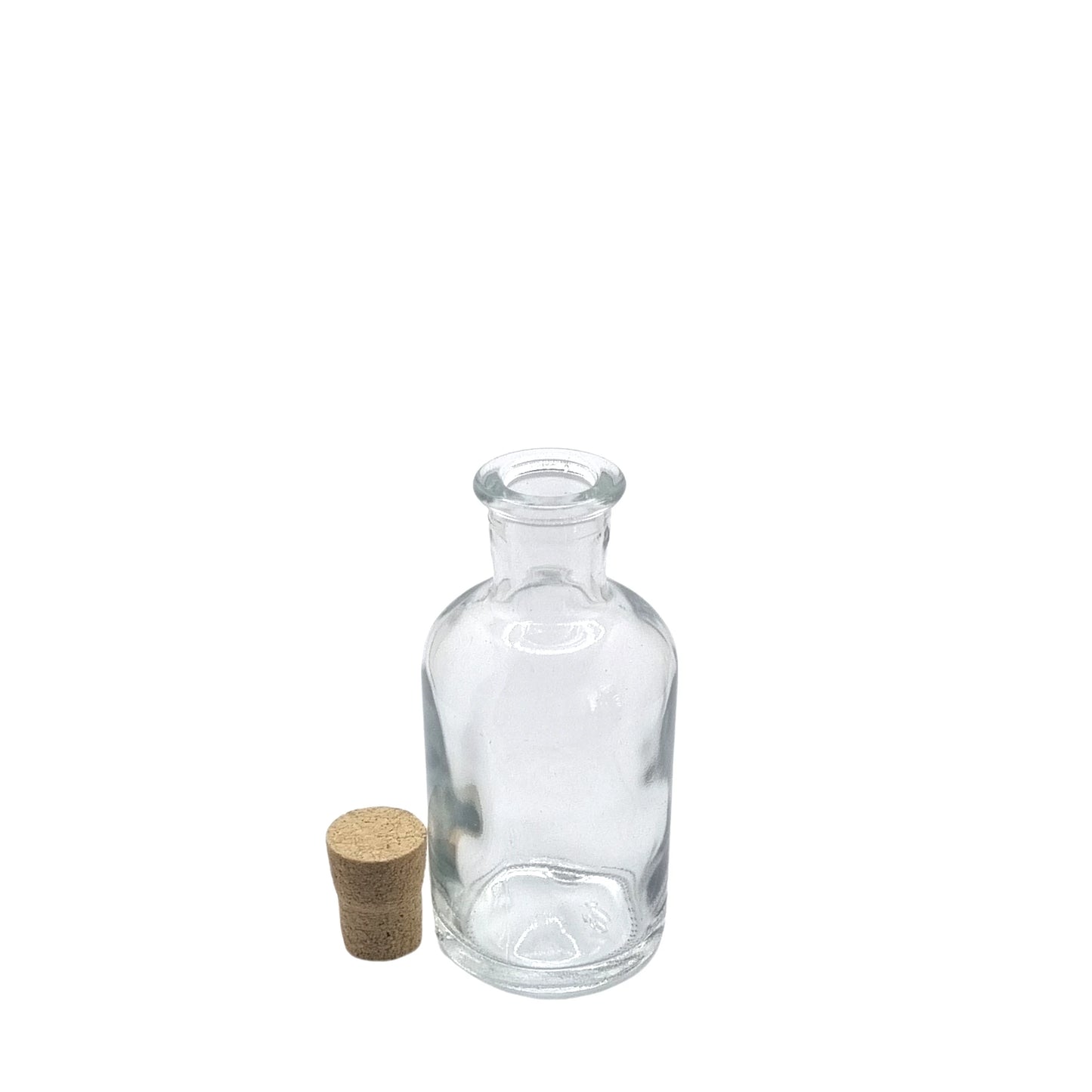 50ml Vecchia Clear Round Glass Bottle