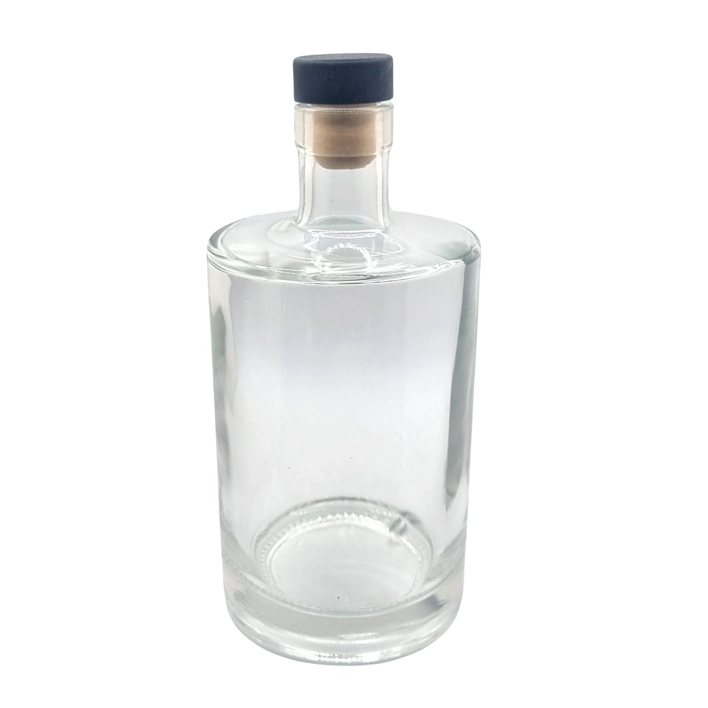 700ml Gallileo Standard Clear Round Glass Bottle with black stopper