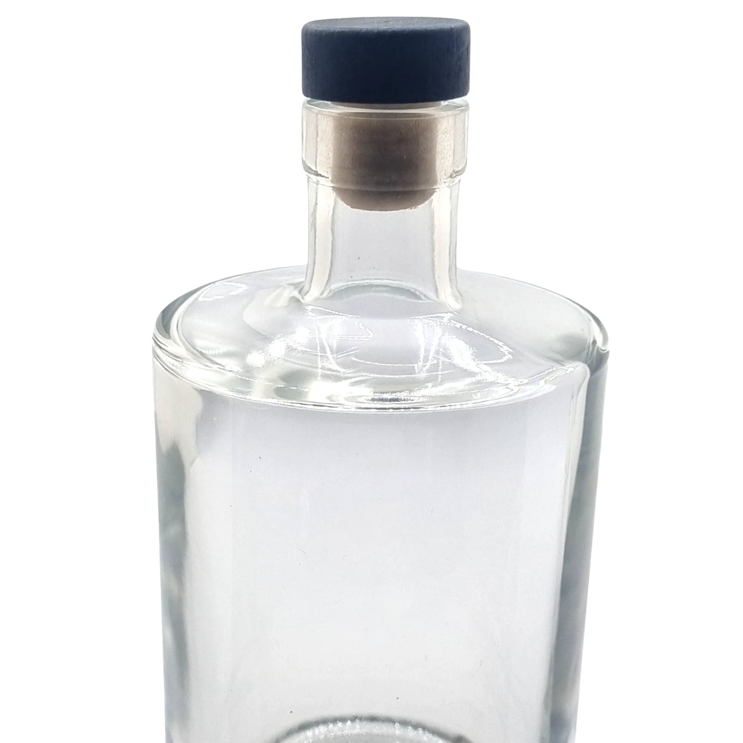 700ml Gallileo Standard Clear Round Glass Bottle with black stopper