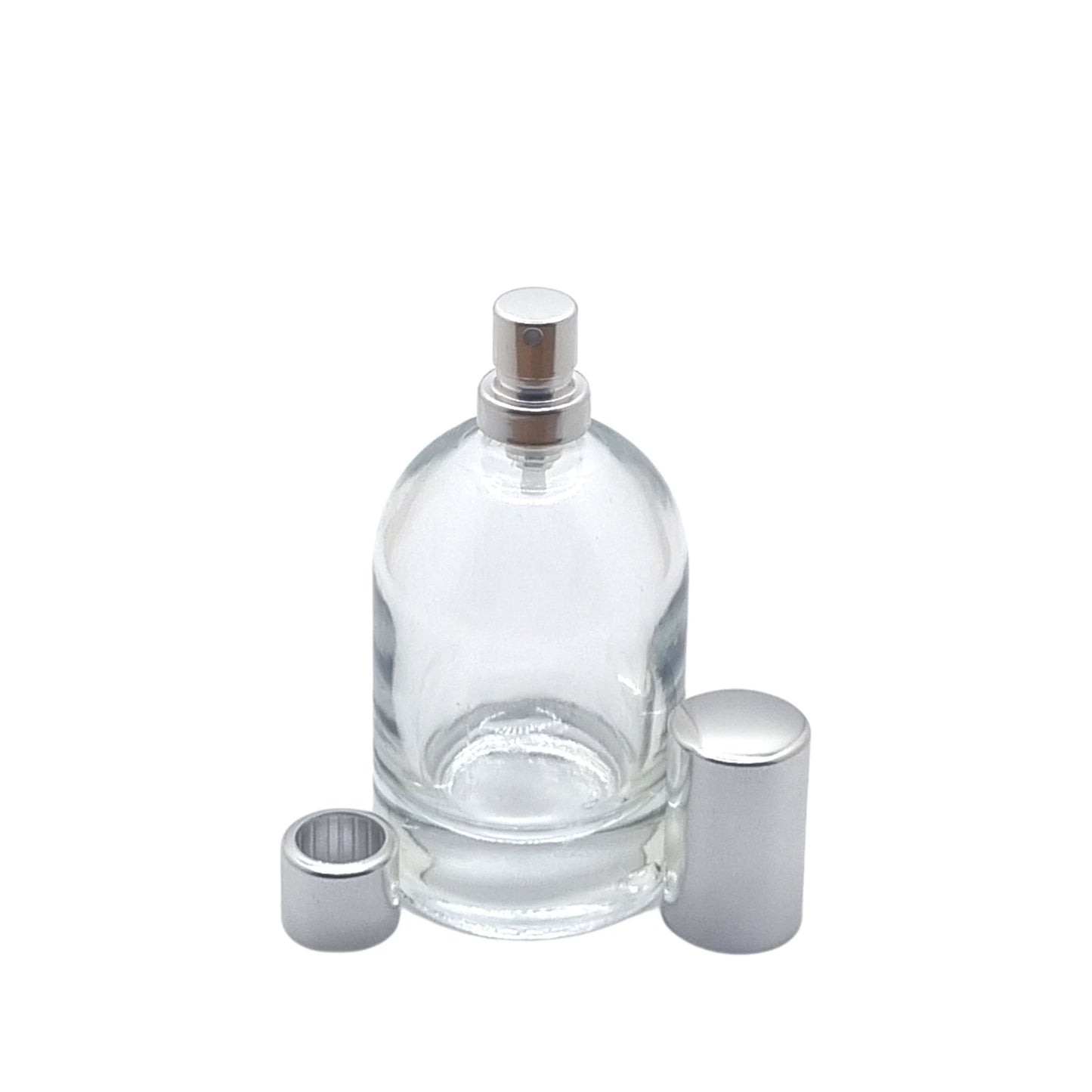 50ml Bazille Clear Round Glass Bottle