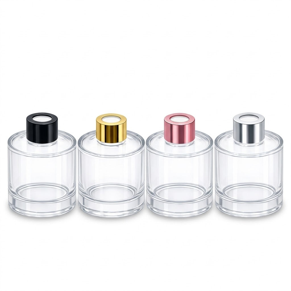 200ml Karen Clear Round Glass Diffuser Bottle