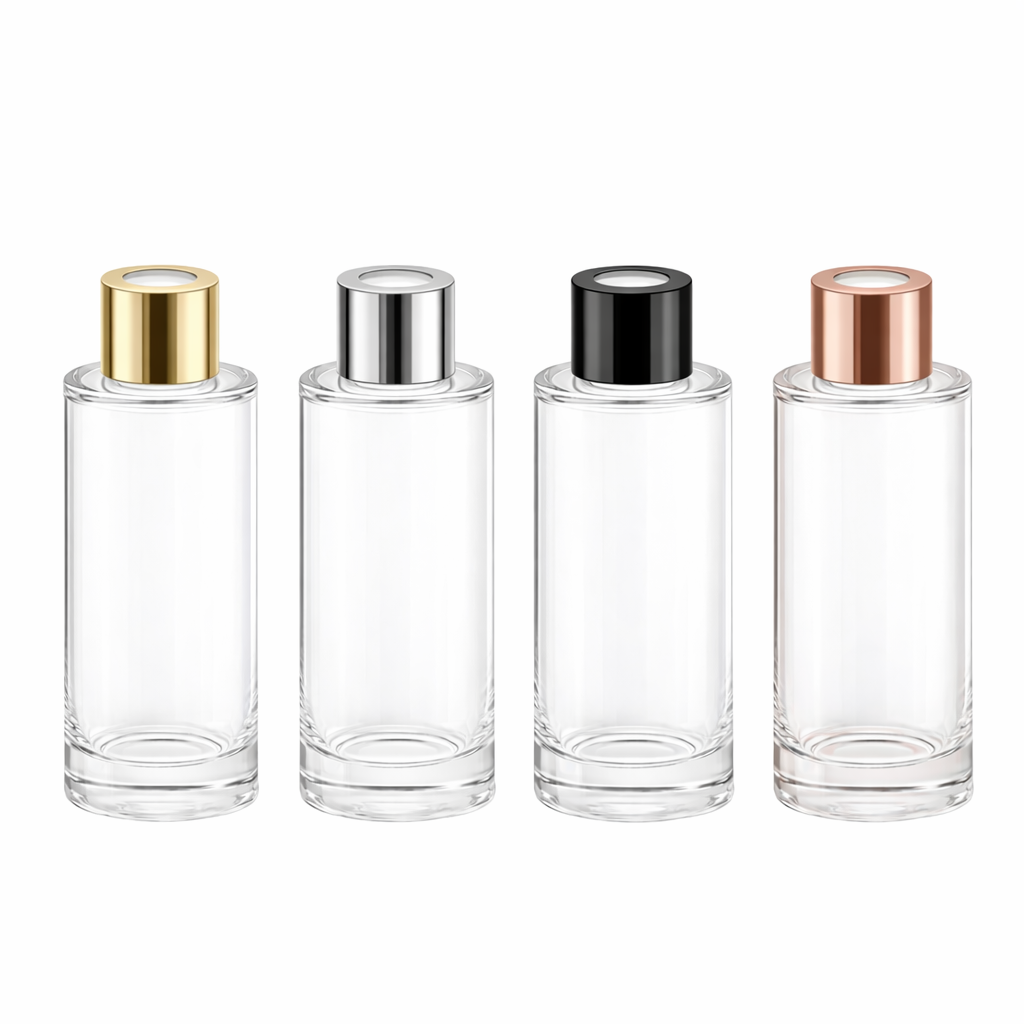 100ml Tall Lotus Clear Round Glass Diffuser Bottle