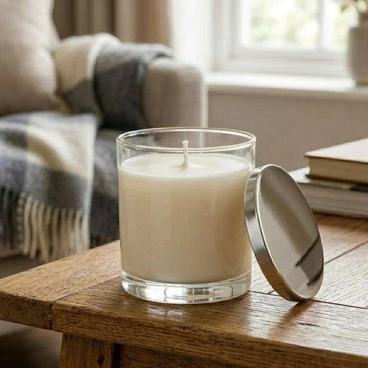 Karen Candle Glass with silver lid