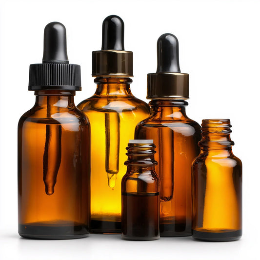 Amber dropper bottles