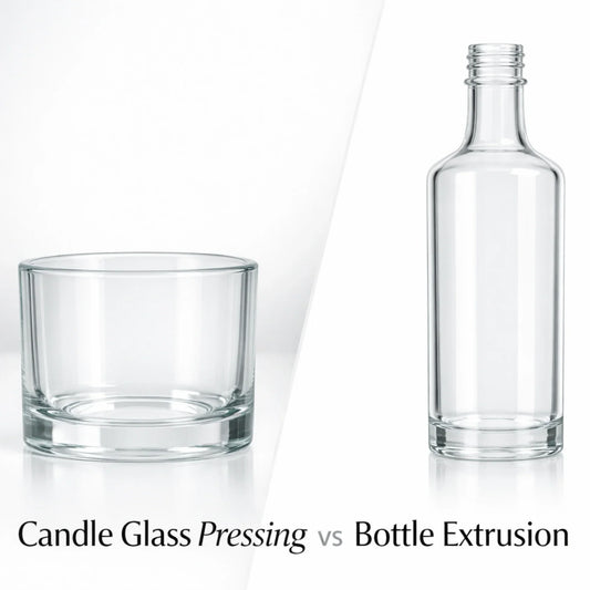 The Difference Between Making a Candle Glass by Pressing and a Bottle by Extrusion
