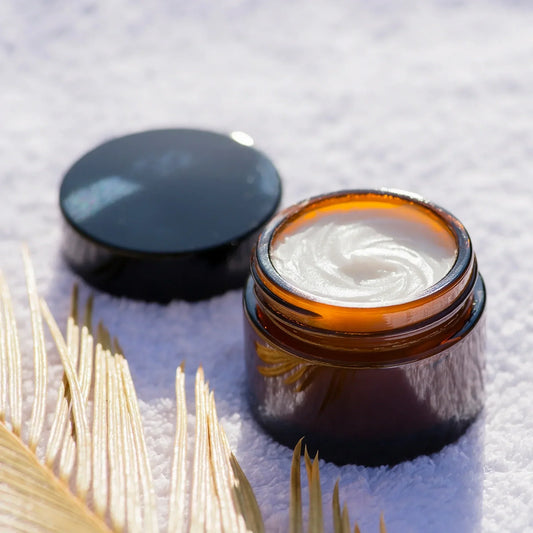 Amber glass ointment jar