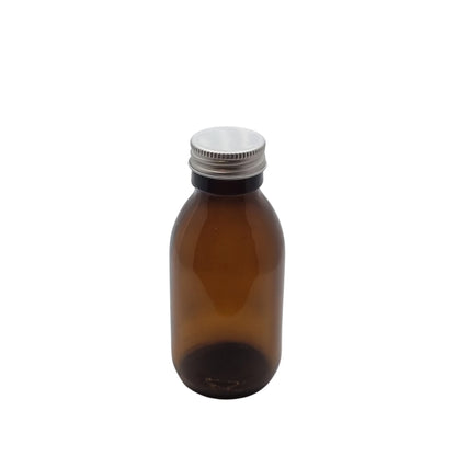 100ml Alpha/Sirop Amber Round Glass Bottle