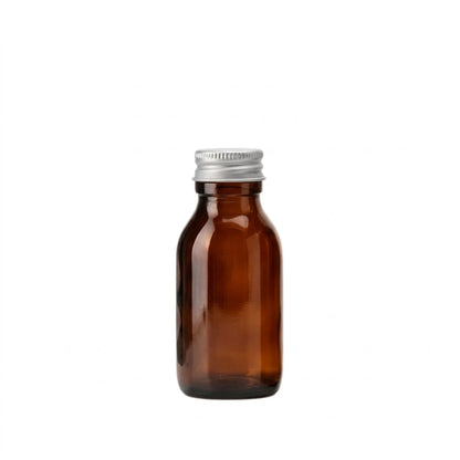 100ml Alpha/Sirop Amber Round Glass Bottle