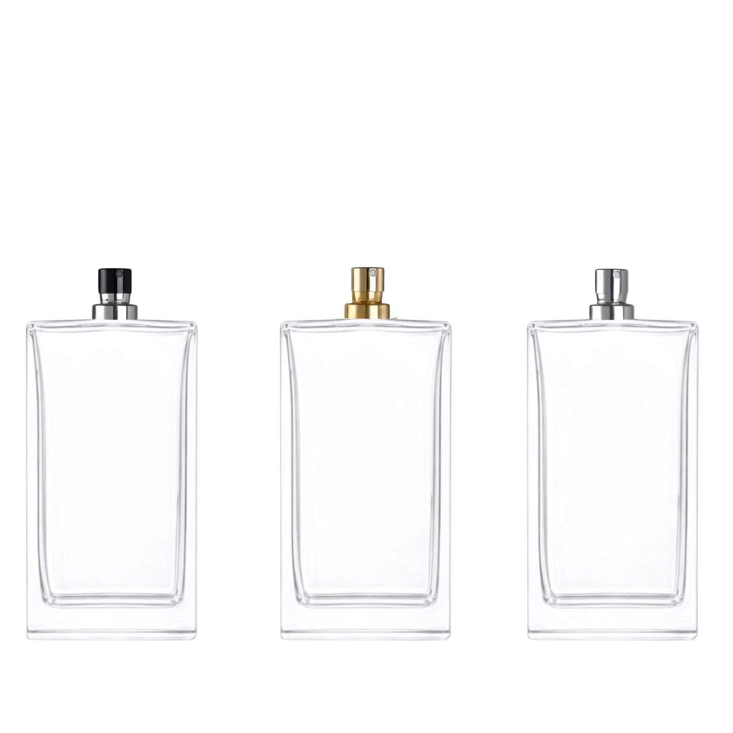 100ml Delacroix Clear Square Glass Bottle