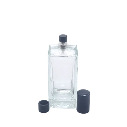 100ml Delacroix Clear Square Glass Bottle