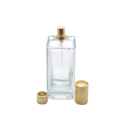 100ml Delacroix Clear Square Glass Bottle