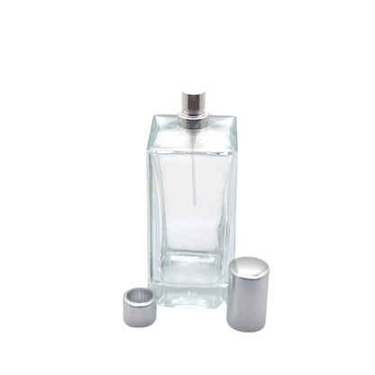100ml Delacroix Clear Square Glass Bottle