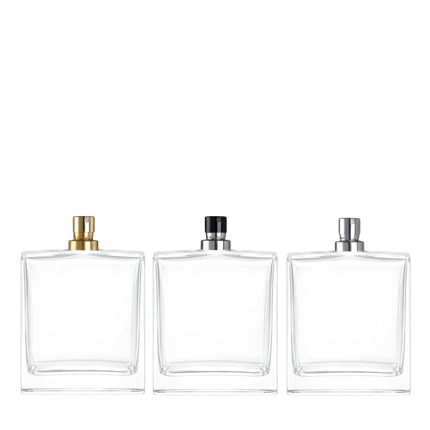 100ml Picasso Clear Square Glass Bottle