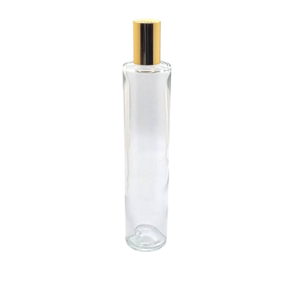100ml Tall Cuban Clear Round Glass Bottle