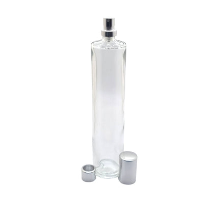 100ml Tall Cuban Clear Round Glass Bottle