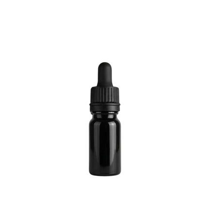10ml Black Round Glass Dropper Bottle