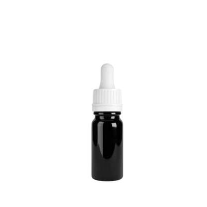 10ml Black Round Glass Dropper Bottle