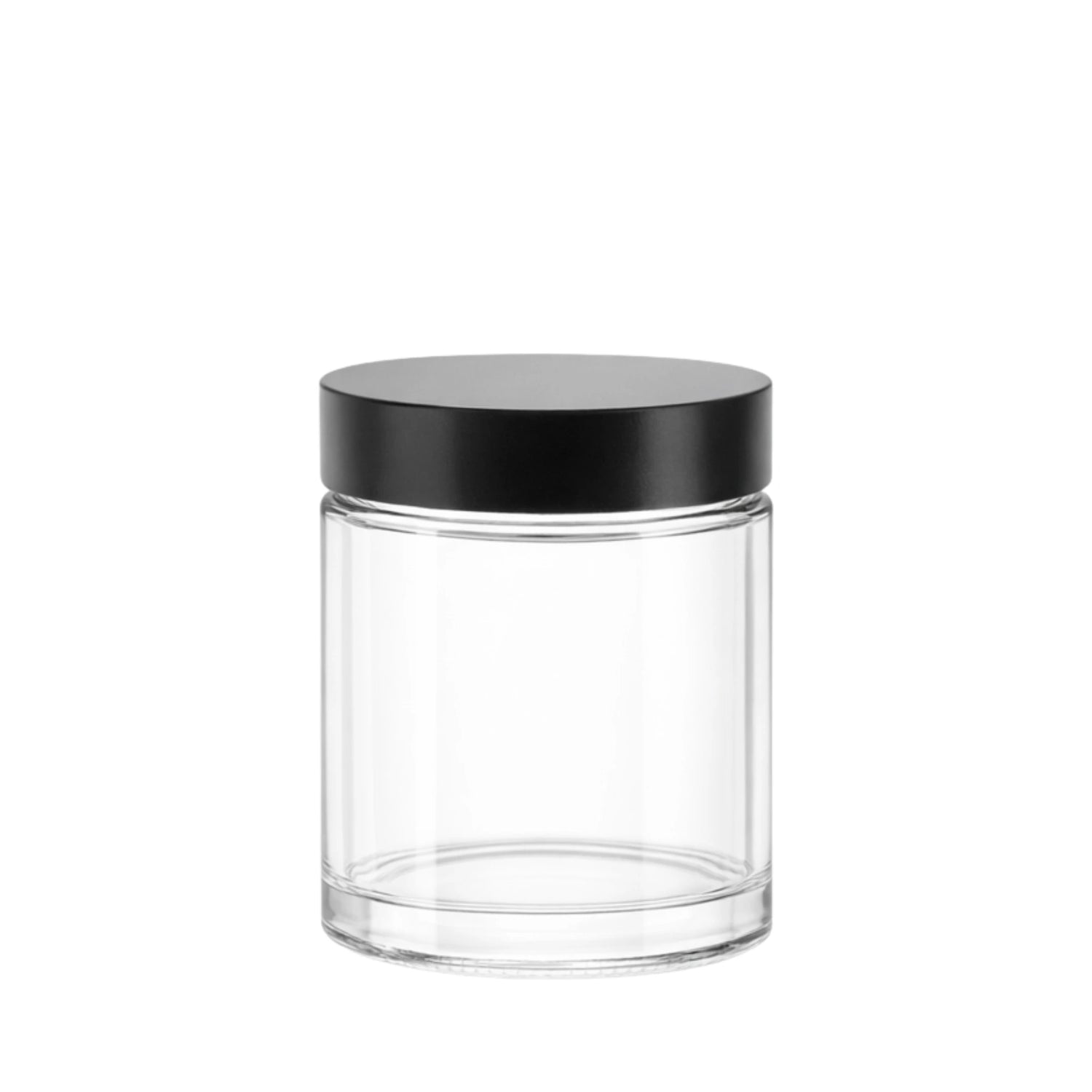 120ml Clear glass candle jar with black lid