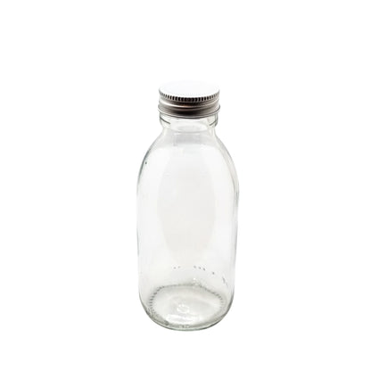28R3 aluminium cap on clear bottle