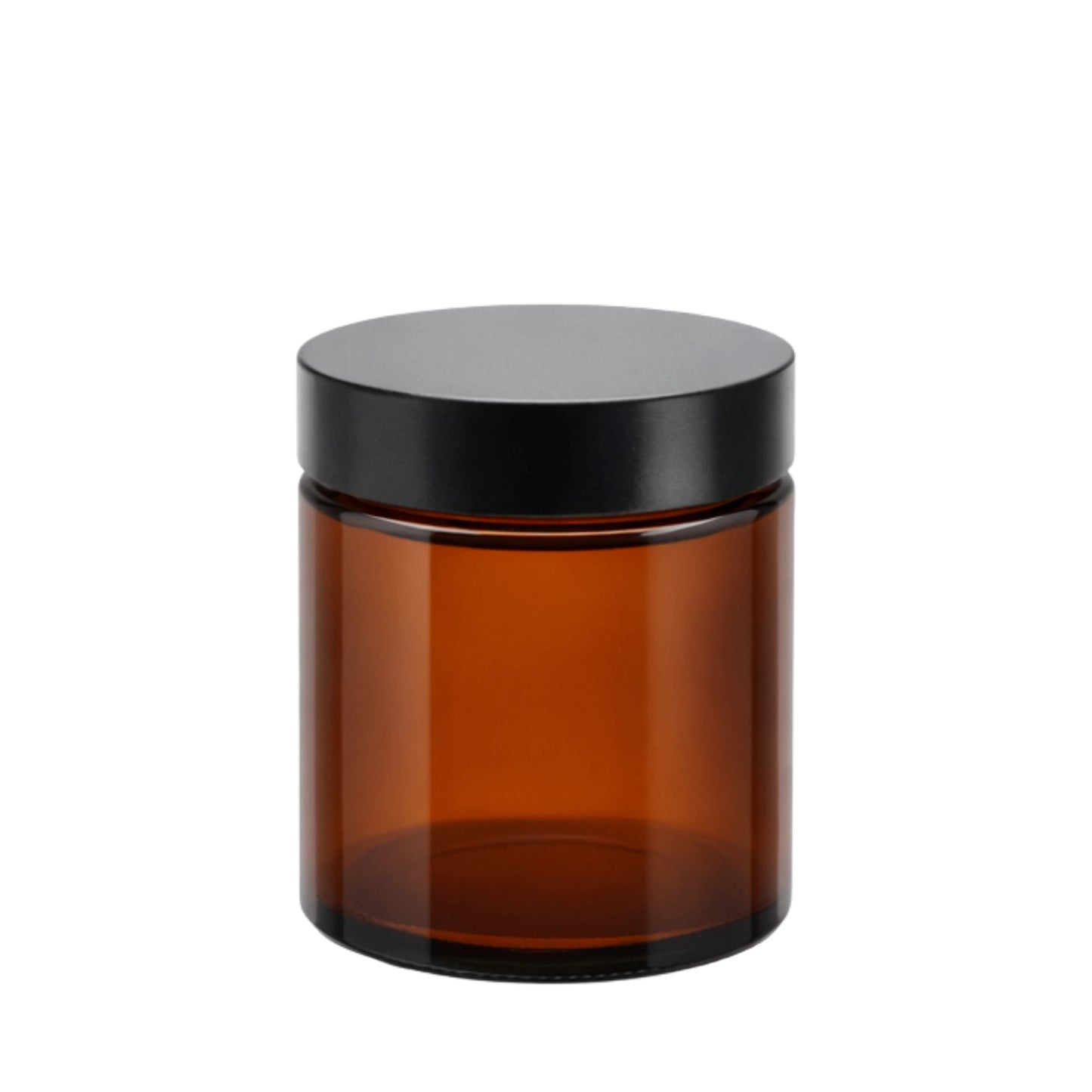 180ml amber ointment jar with black lid