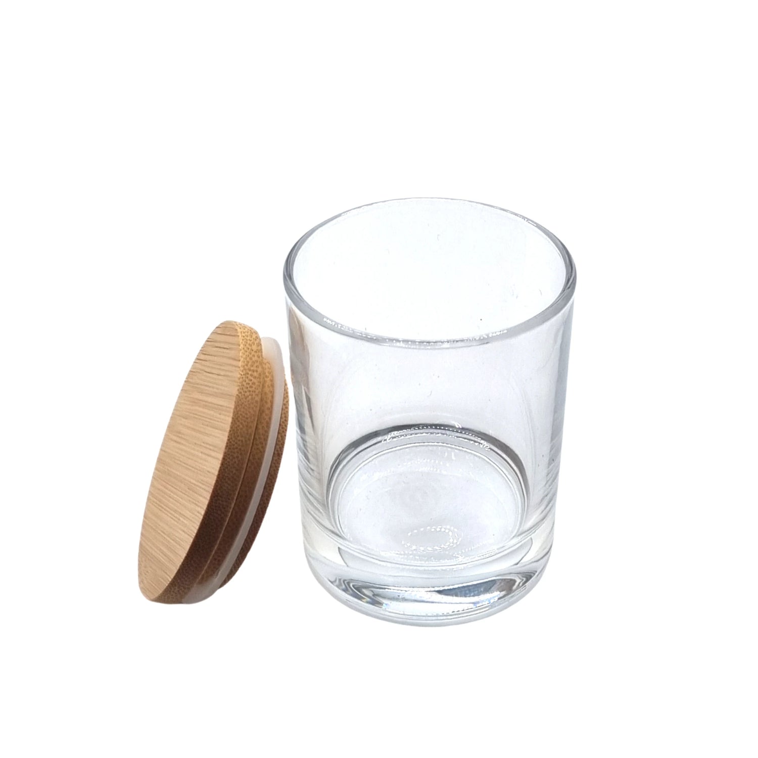 20cl Karen candle glass with wood bamboo lid