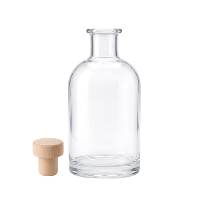 250ml Vecchia Clear Round Glass Bottle
