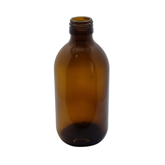 300ml Alpha/Sirop Amber Round Glass Bottle (Pallet Qty 1,530 Units)