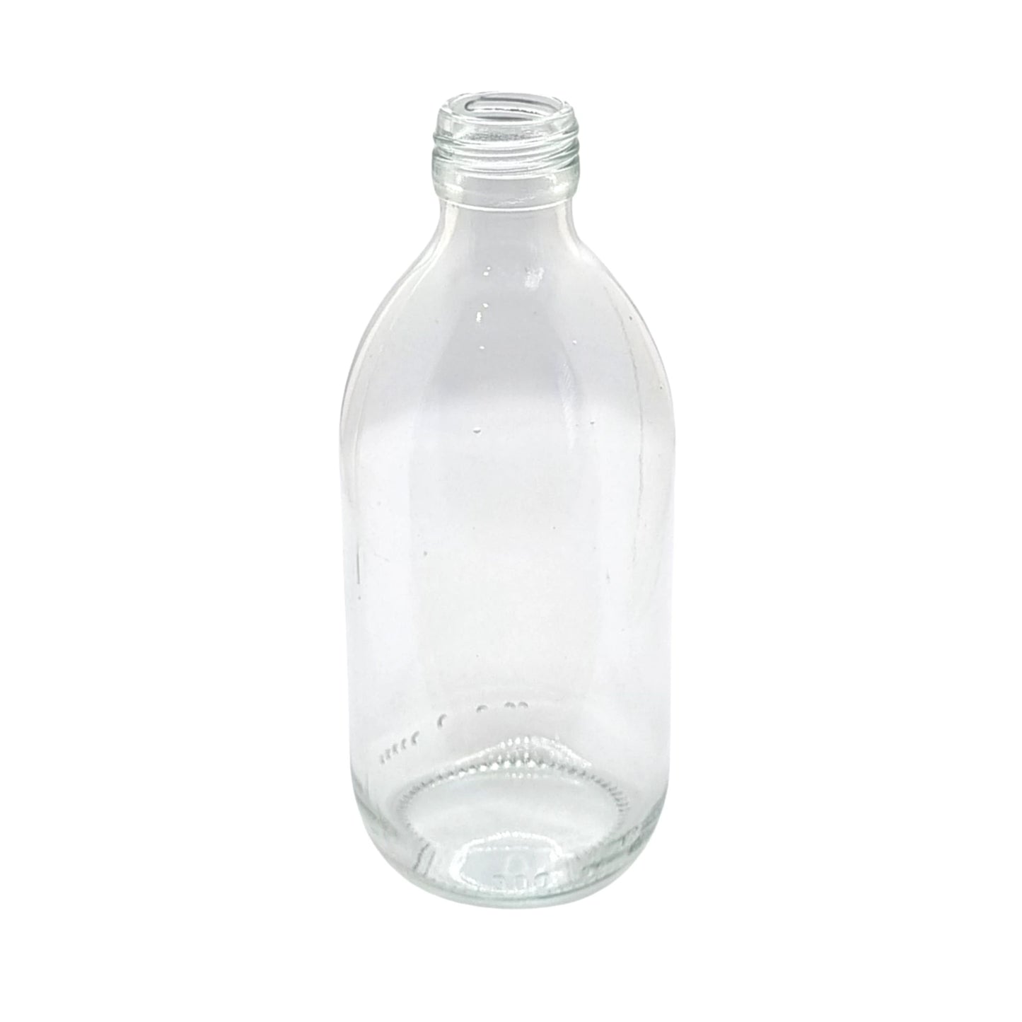 300ml Alpha/Sirop Clear Round Glass Bottle (Pallet Qty 1,440 Units)