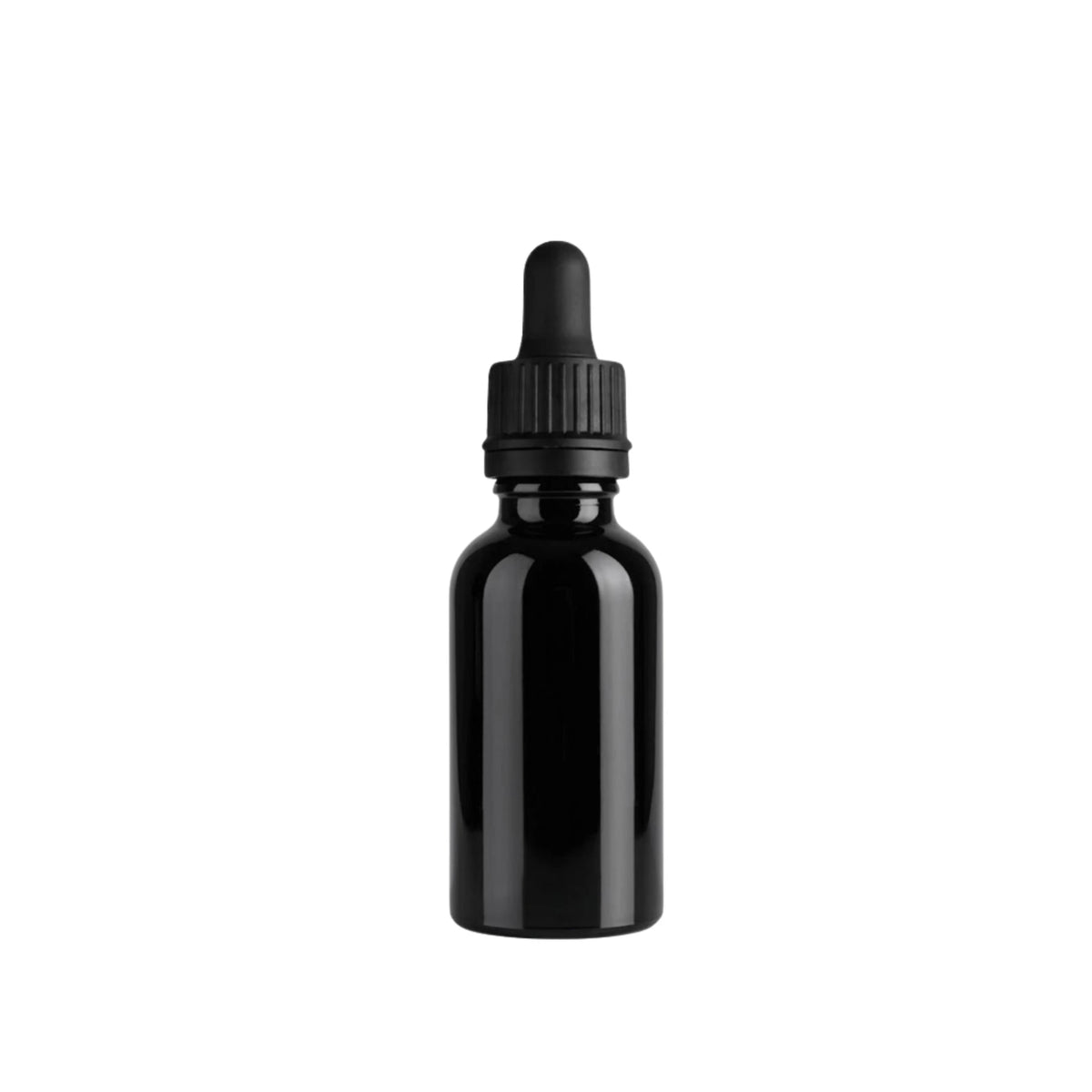 30ml Black Round Glass Dropper Bottle