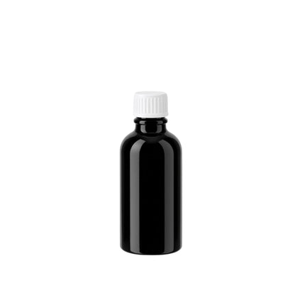 30ml Black Round Glass Dropper Bottle