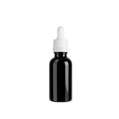 30ml Black Round Glass Dropper Bottle