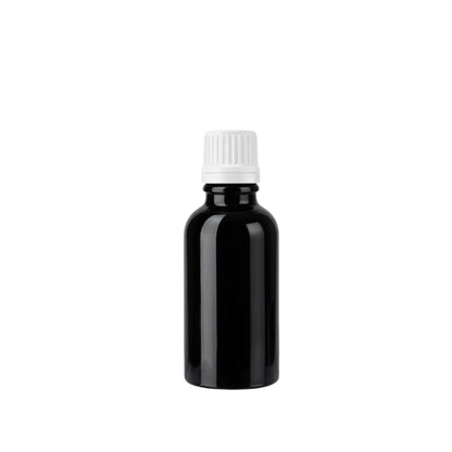30ml Black Round Glass Dropper Bottle