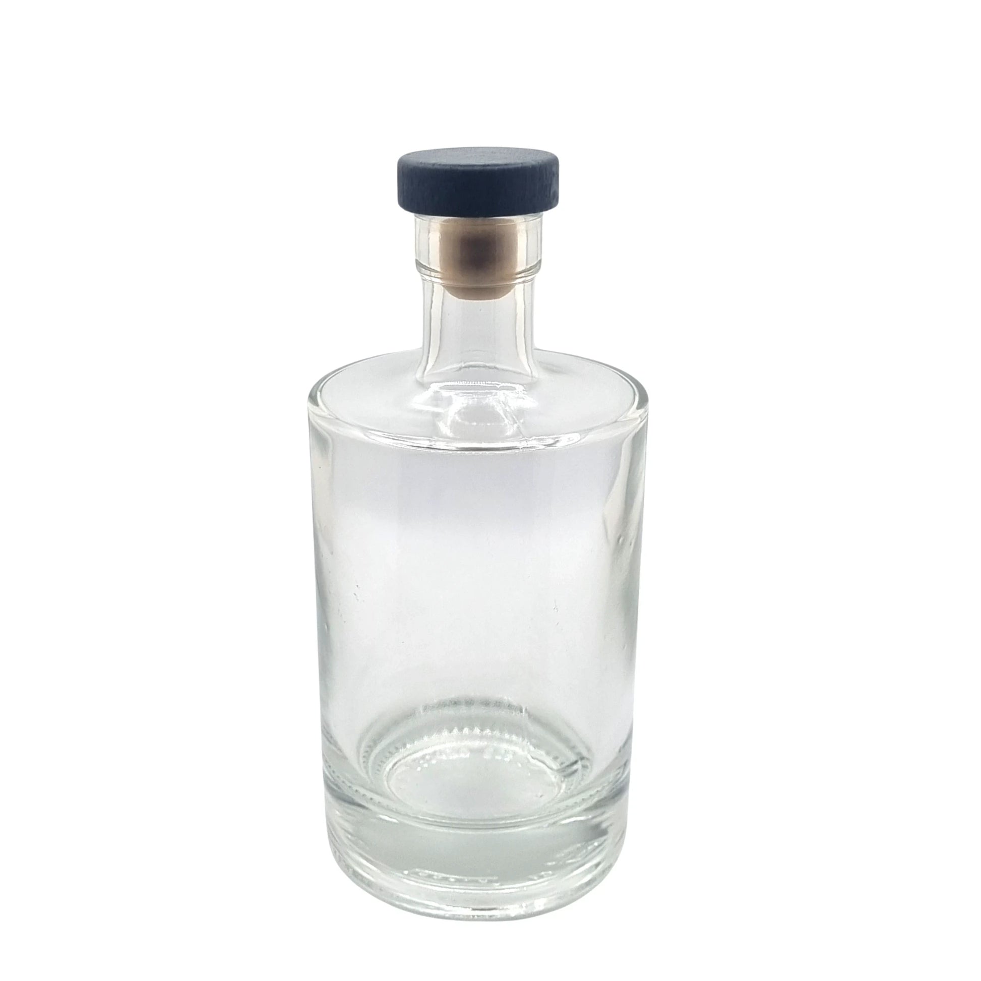500ml Gallileo Standard Clear Round Glass Bottle with black stopper