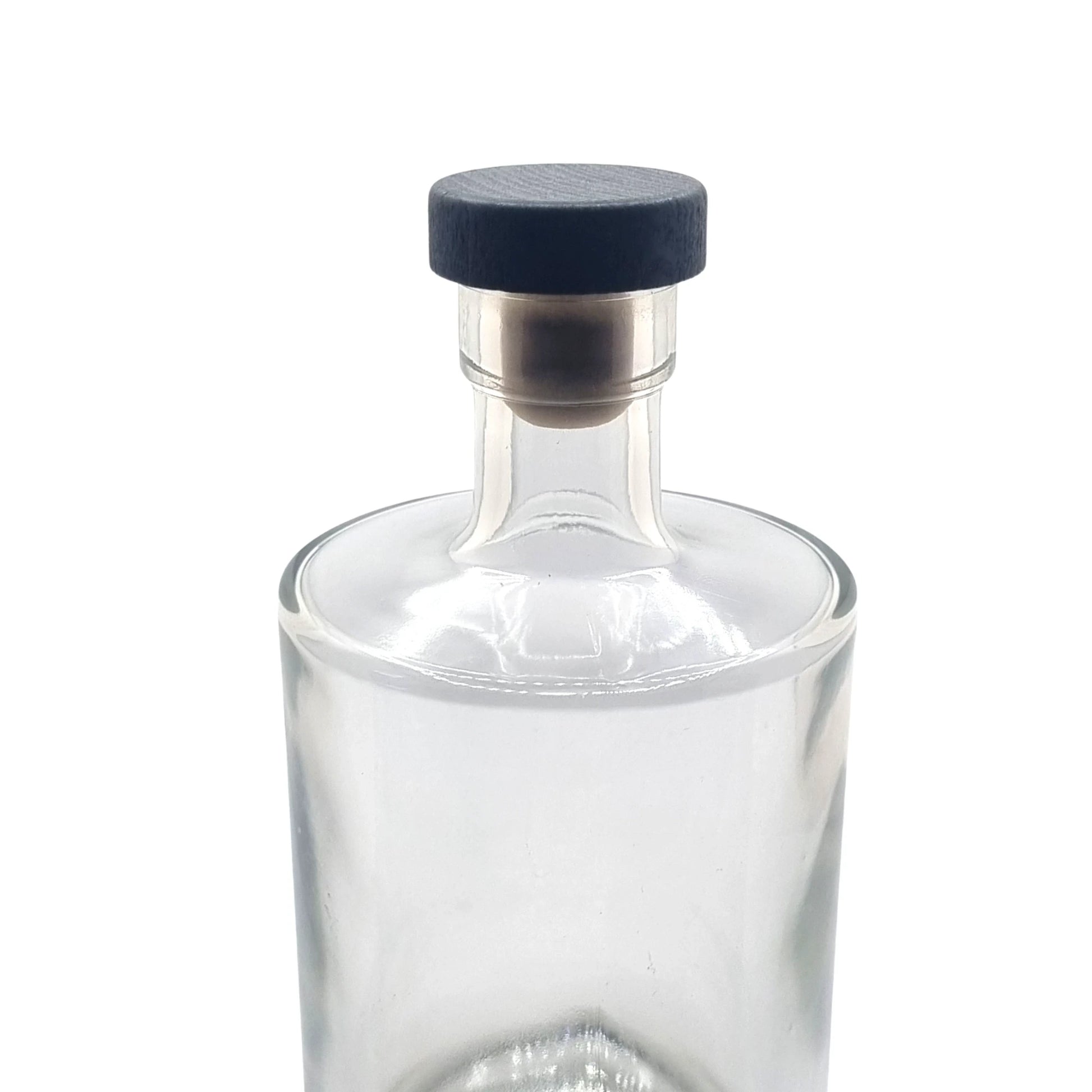 500ml Gallileo Standard Clear Round Glass Bottle with black stopper